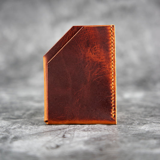 White Oak Minimalistic Card Holder - Waxy Leather