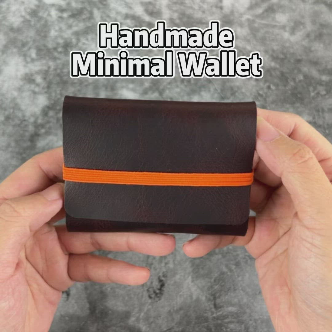 Tiny origami wallet in quilted grained leather