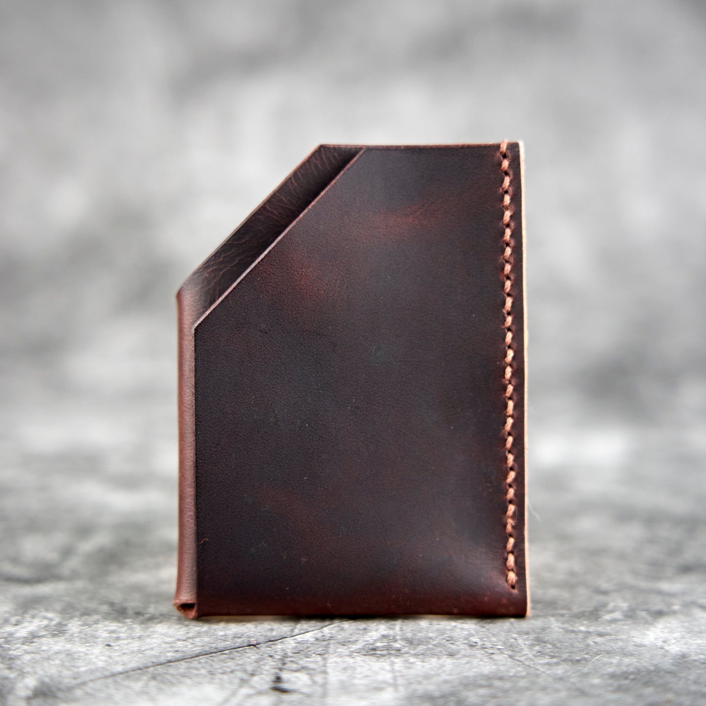 White Oak Minimalistic Card Holder - Waxy Leather