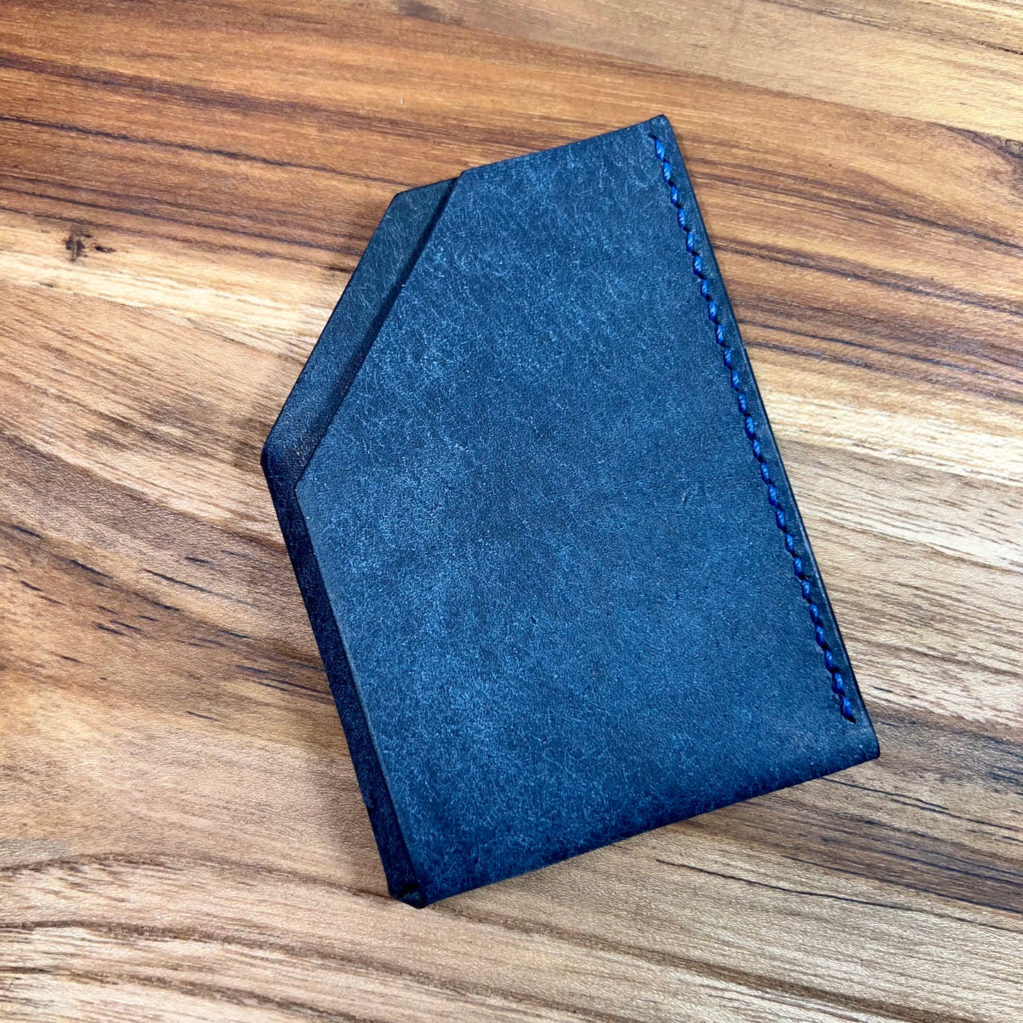 WoodWatch Navy Blue Cactus Leather Card Holder